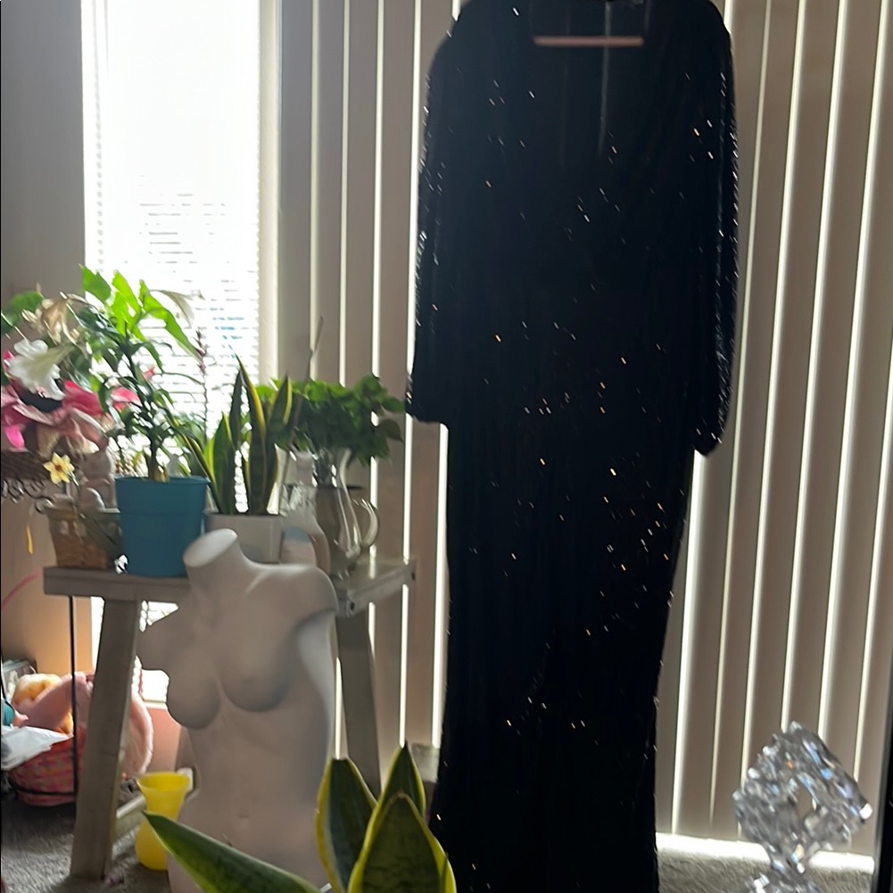 Fashion Nova Black Glitter Jumpsuit